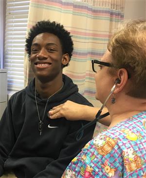 ASD student with nurse 